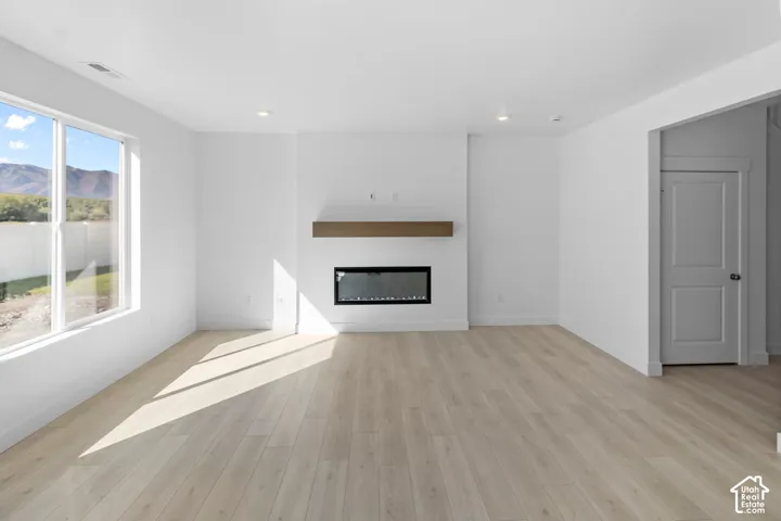 large great room and electric fireplace