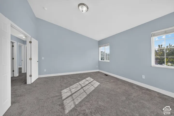 Vaulted ceiling with a flush-mount light fixture