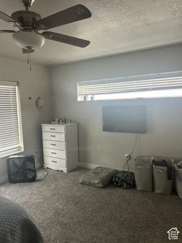 Recessed window with horizontal blinds