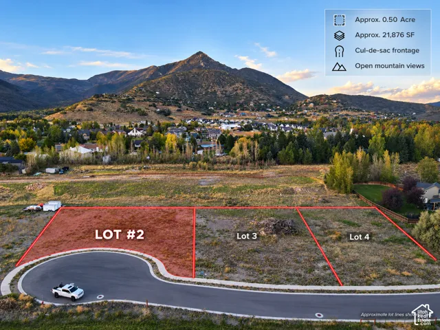 Cul-de-sac frontage, approximately 0.50 acre, 21,876 square feet, and open mountain views
