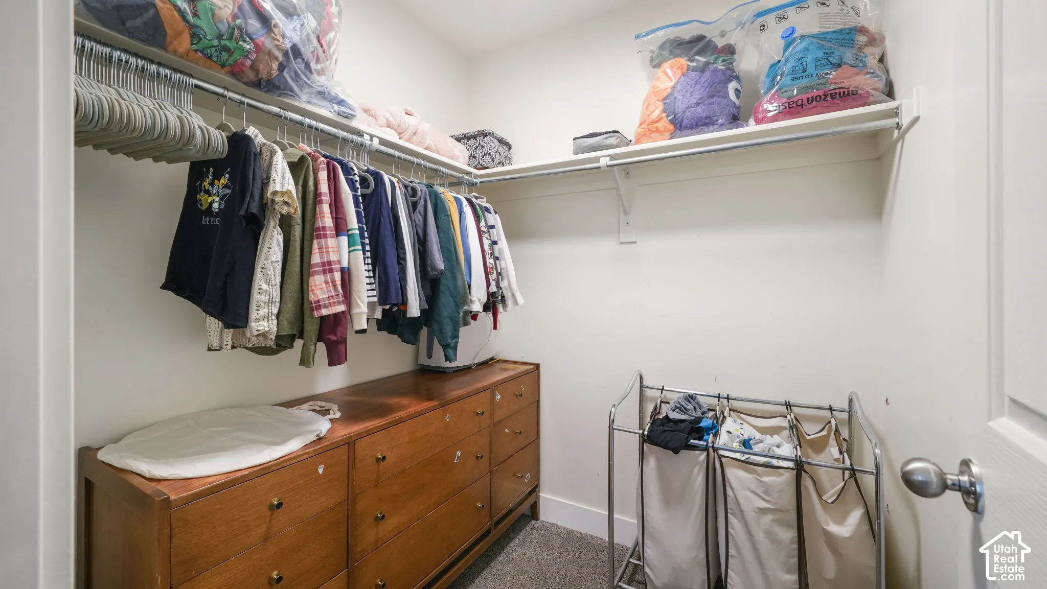Built-in shelving for storage and hanging space