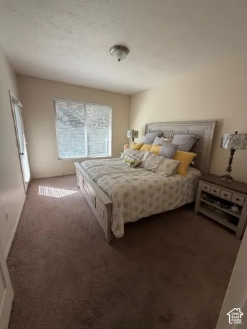 Warm beige walls and brown carpeting