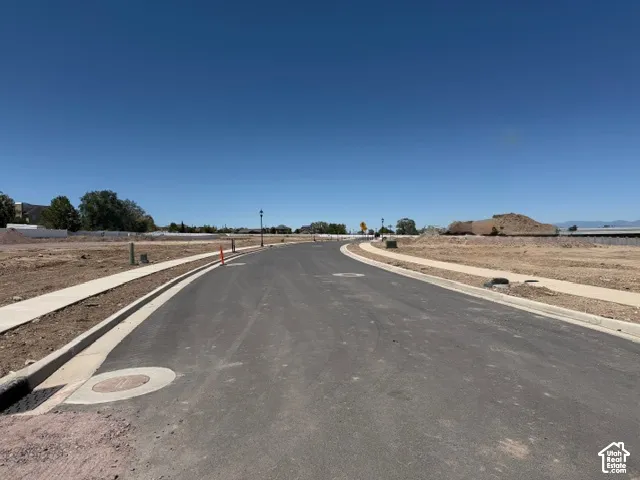 Paved street with concrete curbing and sidewalks