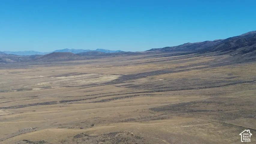 Expansive desert landscape featuring natural terrain and distant mountains under a clear sky
