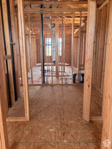 New construction framing with exposed plumbing