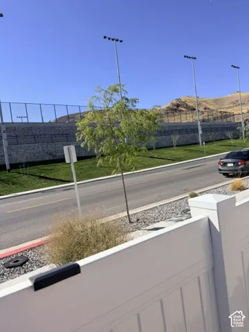 White privacy fence with post cap