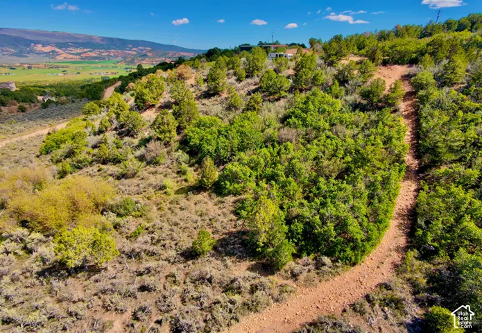 Looking N over ALL 3 LOTS w upper & lower flatter terrain w 2nd potential access to your 3 lots from Lewis Dr.  & AMAZING, PANORAMIC VIEWS!
