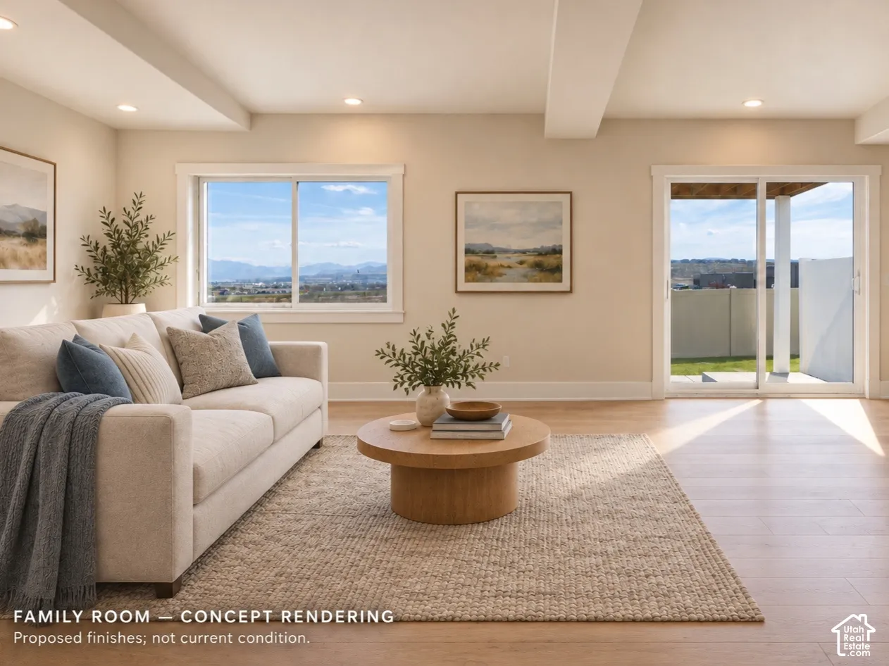 Rendering of finished basement