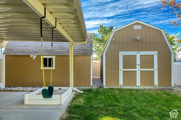 Two large storage sheds