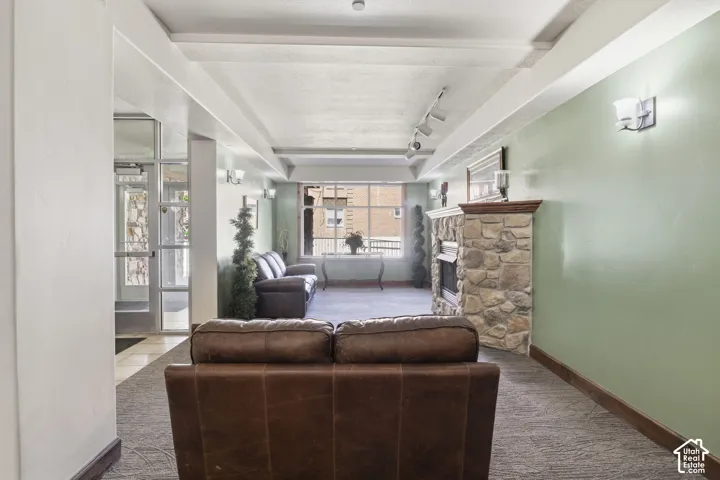 Communal Lounge Room with Fireplace