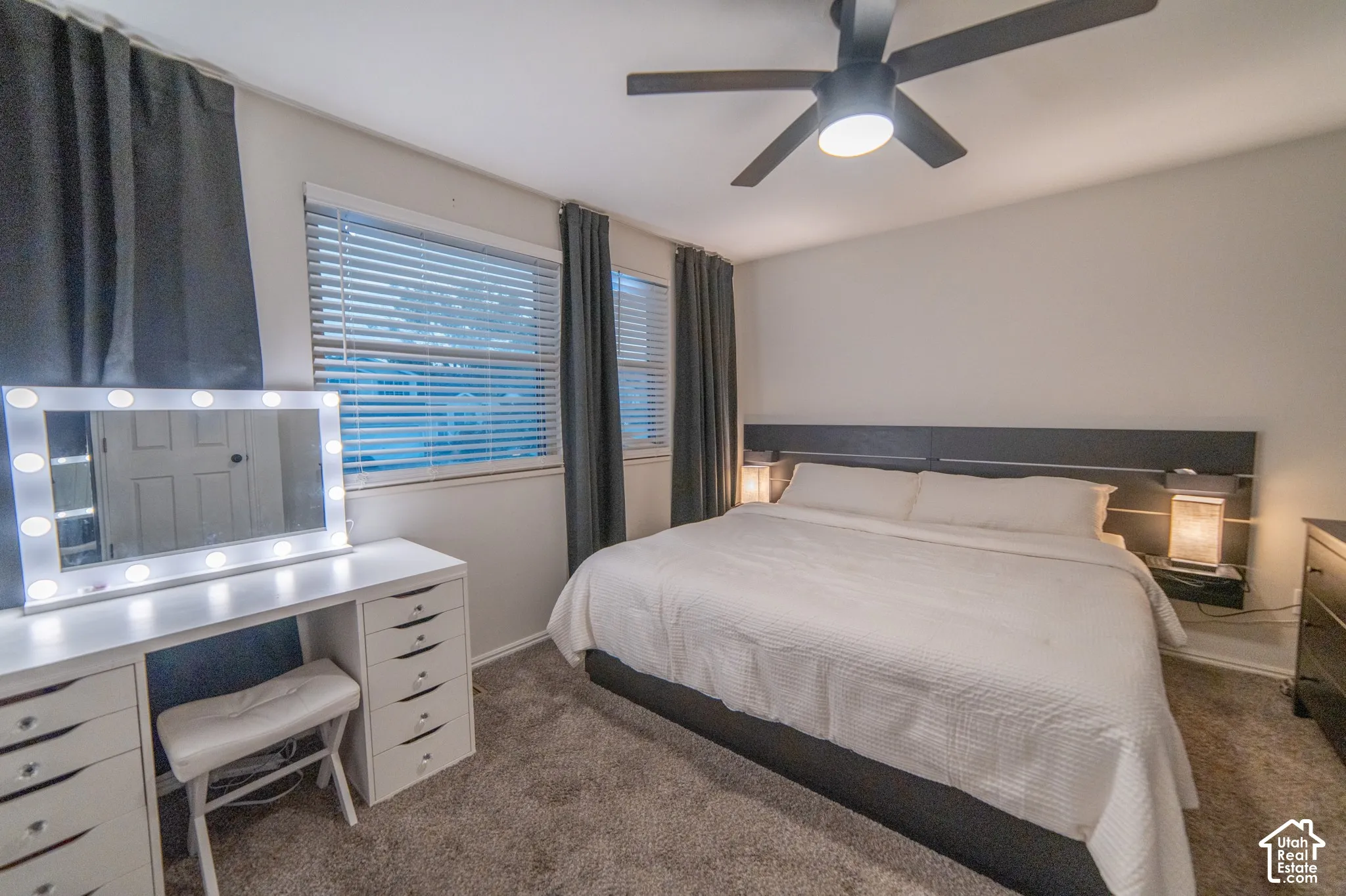 Recessed lighting with a ceiling fan