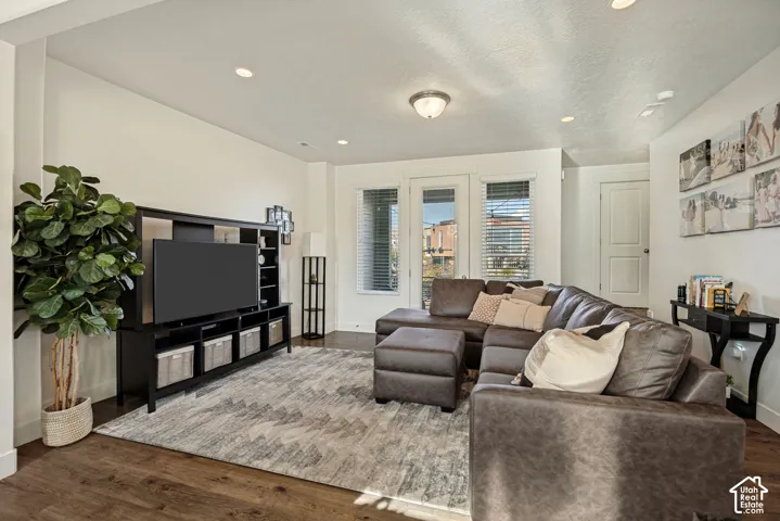 Wood-finish flooring throughout