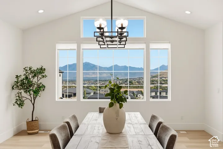 Dining room with windows to capture the view