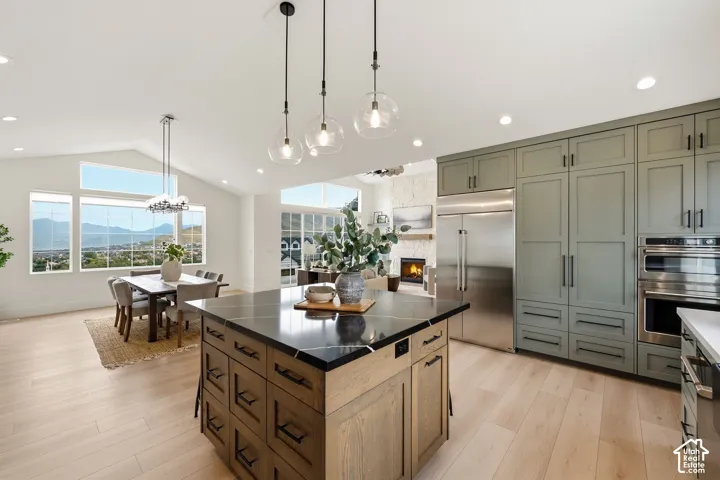 Beautiful custom kitchen; center island with storage