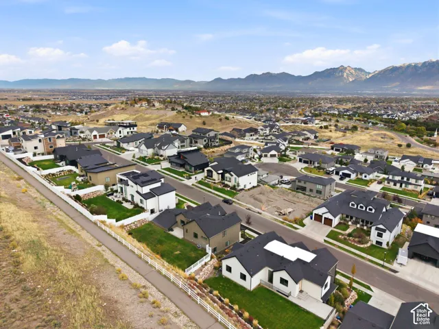 Drone view showing trail behind home.