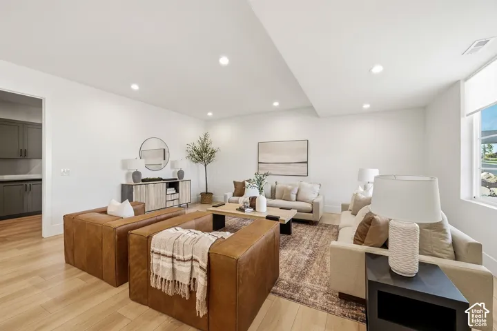 Lower level living room with access to laundry room/mud room