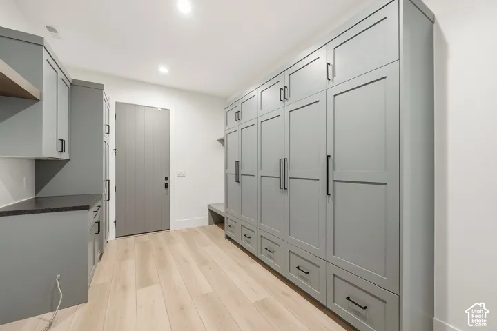 Built in lockers in the laundry room/mud room off garage entry.