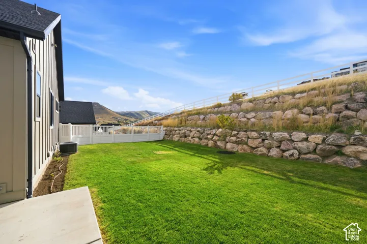 Private and level backyard