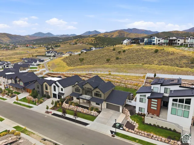 Drone view showing private backyard