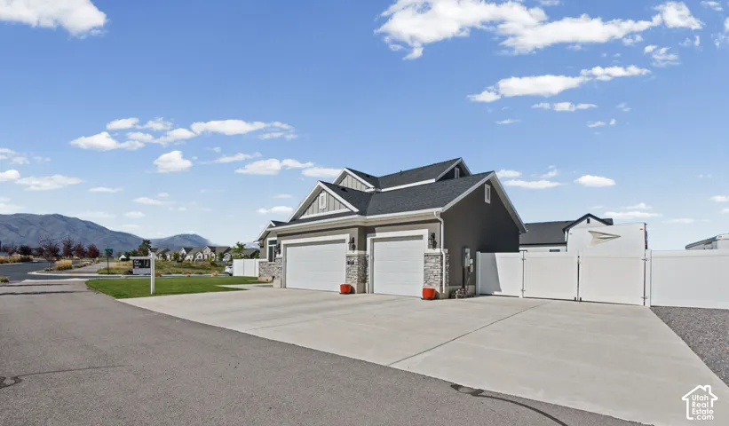 Contemporary exterior with a two-car garage