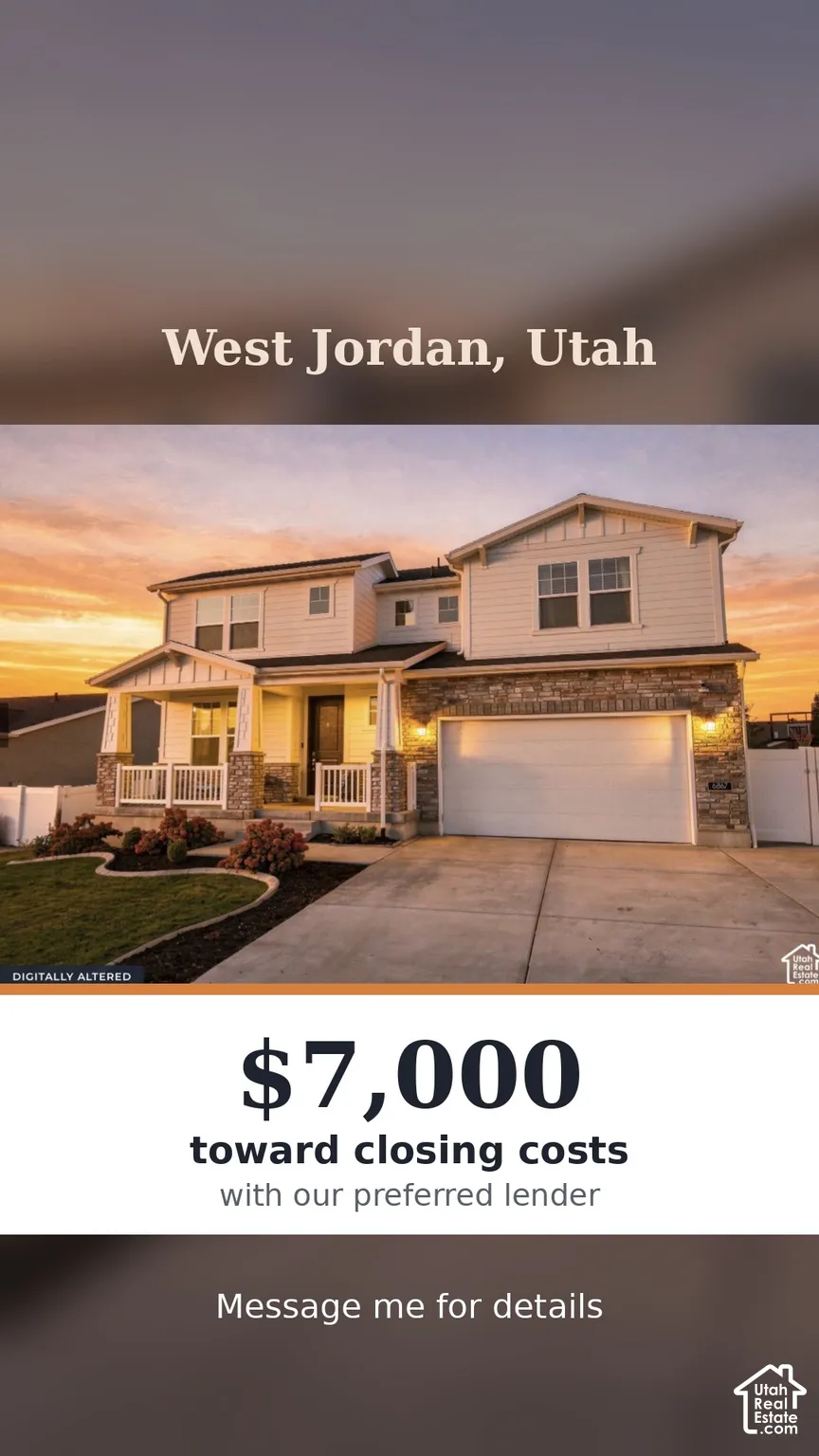 Real Estate Promotional Flyer. Outlining financial incentives for the property transaction