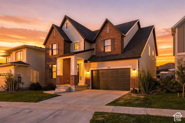 Brick and siding exterior with multiple gables