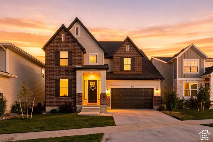 Brick and siding exterior with gabled roof lines