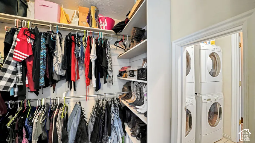 Built-in shelving and hanging rods for ample storage
