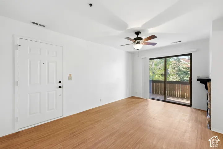 Wood-finish flooring throughout