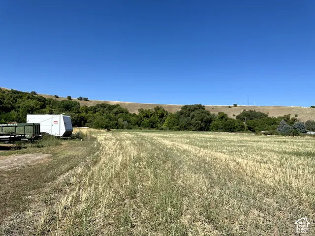 Expansive open field with natural terrain and distant treeline