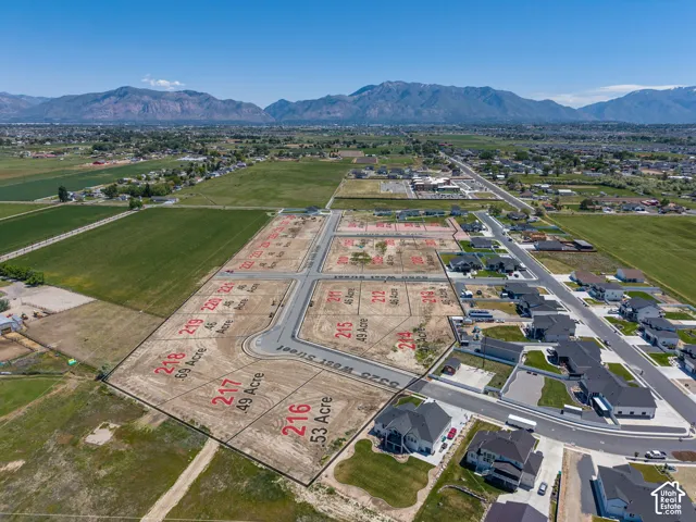 New residential development with paved streets and cul-de-sac