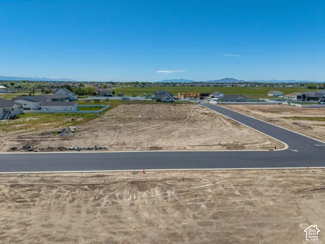 Graded building lot with mountain scenery