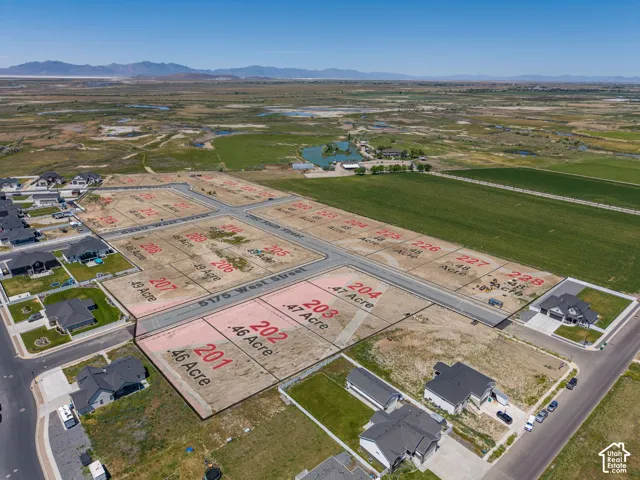Developed lot subdivision with visible street infrastructure