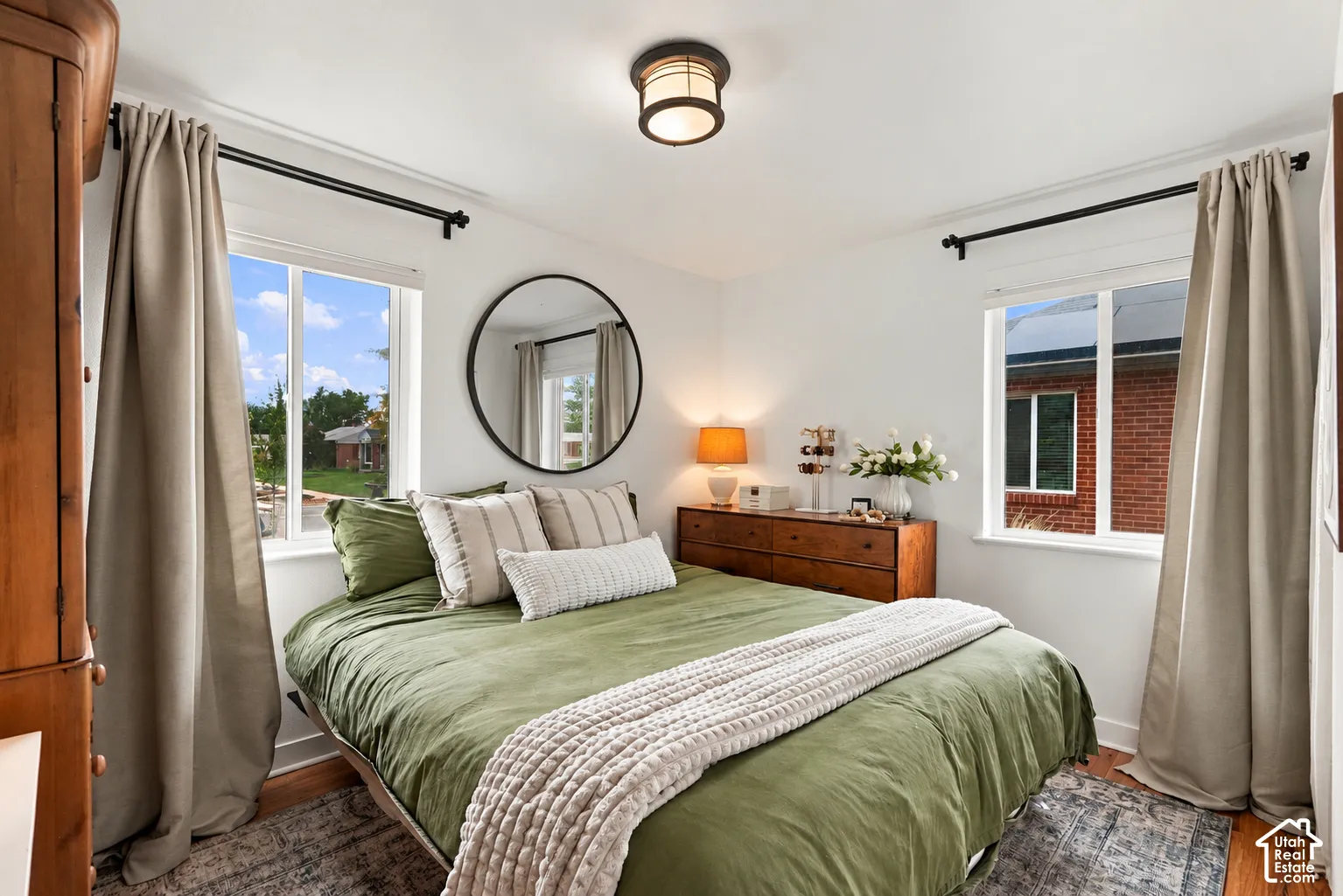 Primary bedroom with king-sized bed for reference