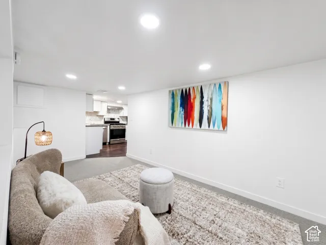 Family room offers a great media room feature.
