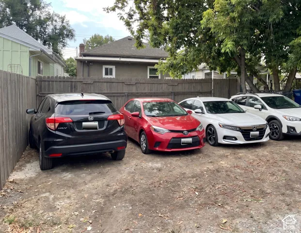 This parking area is privately owned and part of the property's parcel.