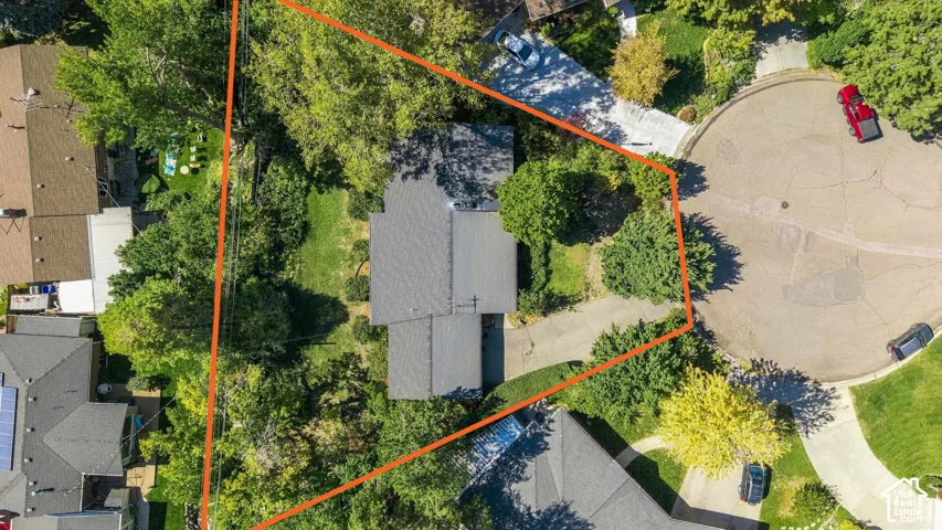 Tree-lined property with a cul-de-sac street frontage and ample green space