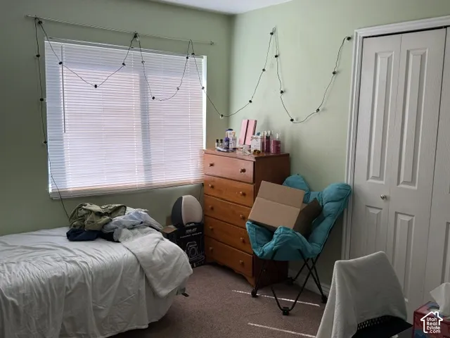 Window with horizontal blinds and light green wall finish