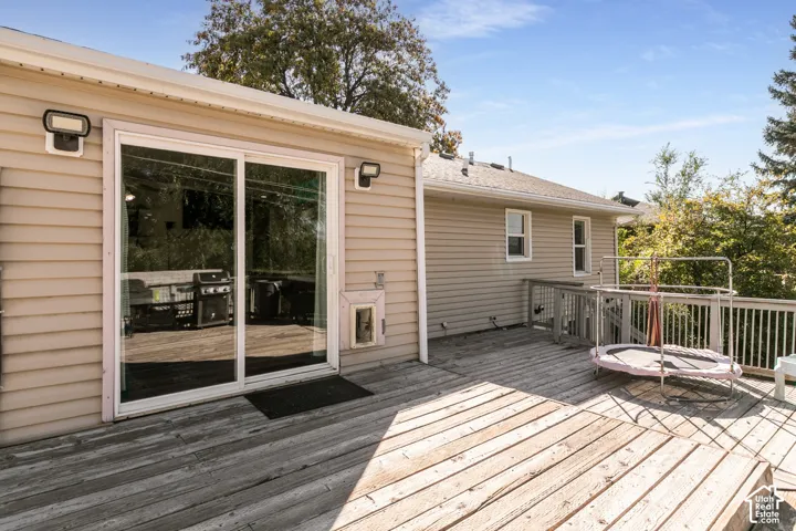 Large deck off of the big slider door