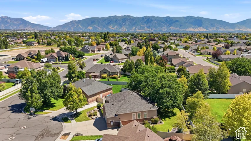 Established neighborhood setting with distant mountain scenery