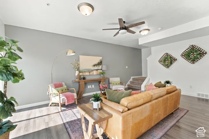 Wood-finish flooring throughout