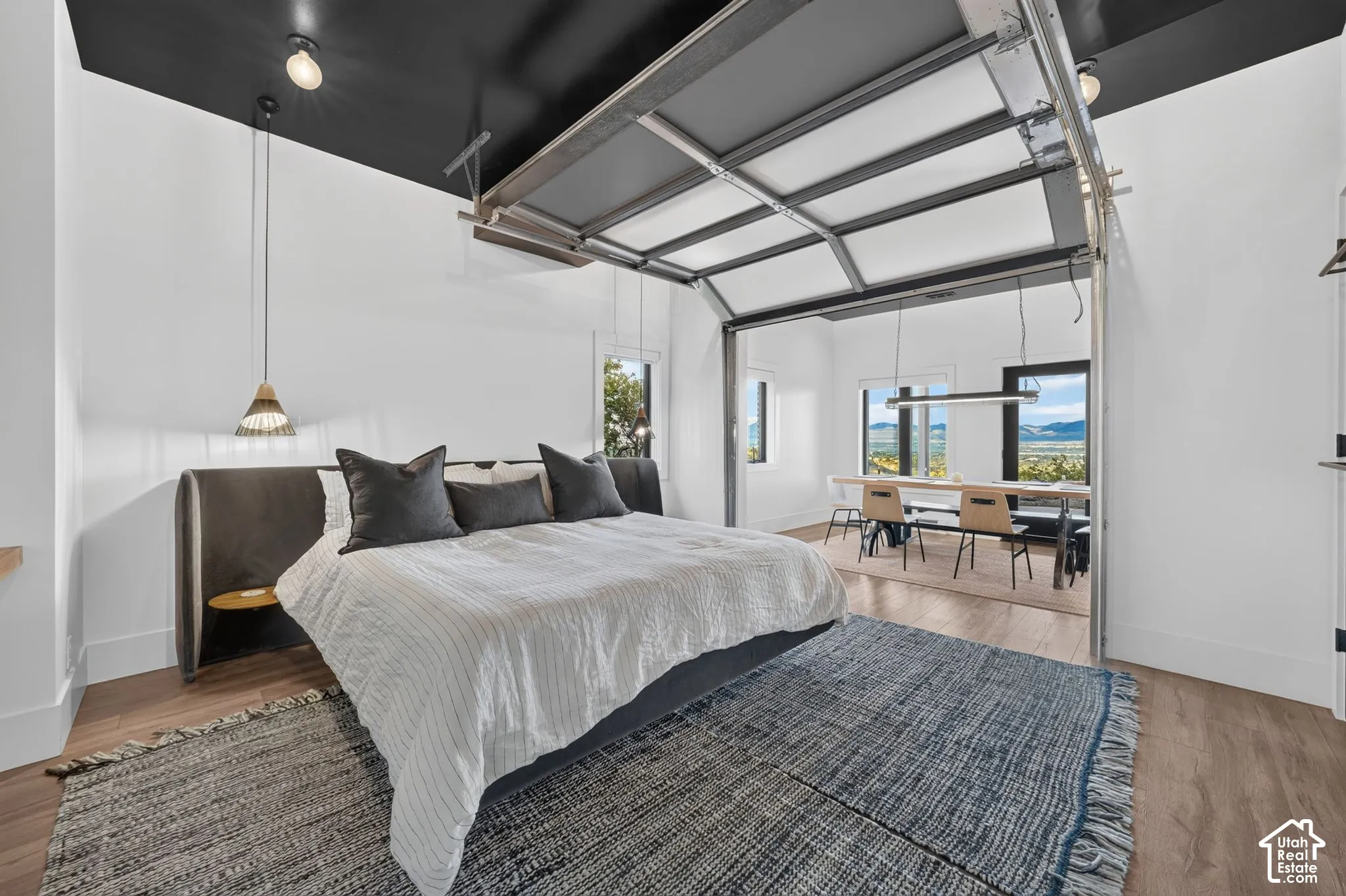 Wood-finish flooring throughout