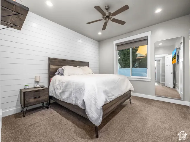Accent wall featuring shiplap paneling