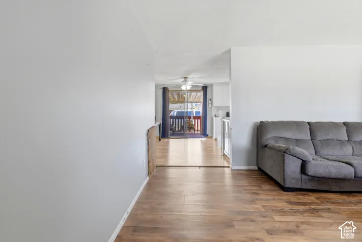 Wood-finish flooring throughout