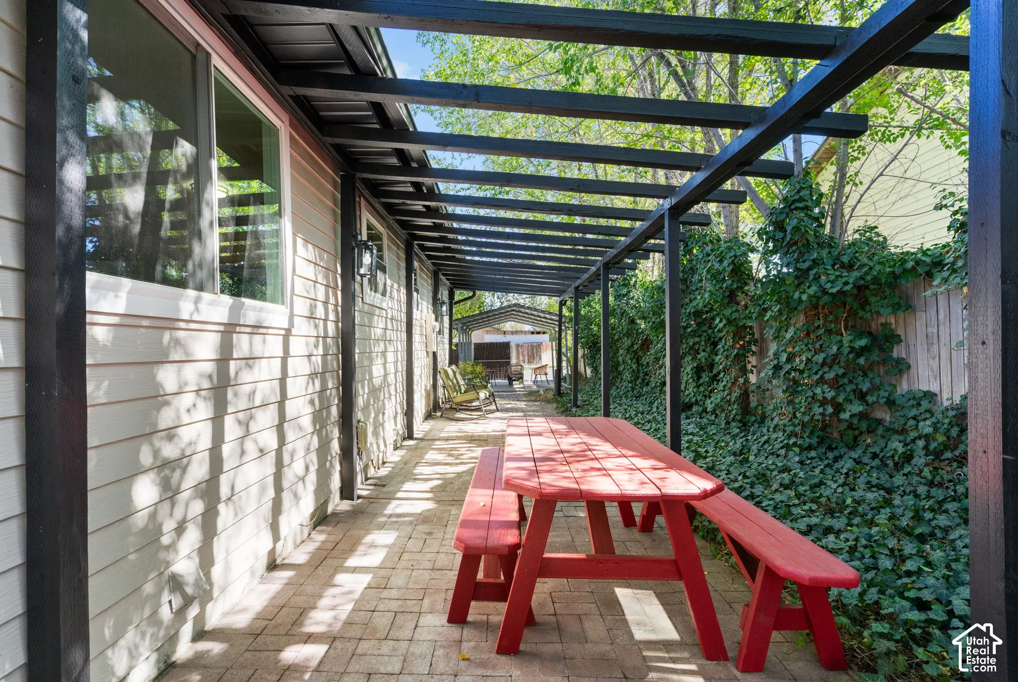 Open air, pergola is great for entertaining and family gatherings.