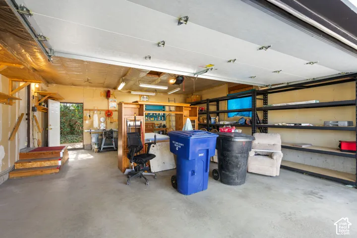 Garage has direct access to backyard for entertaining or working on projects.