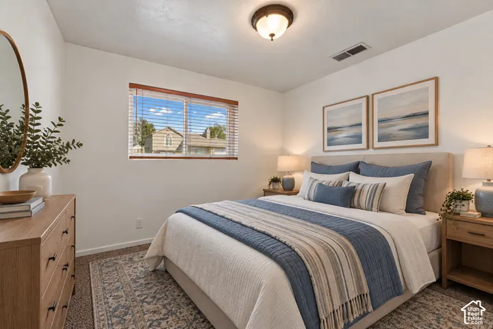 Recessed window with wood-finish blinds