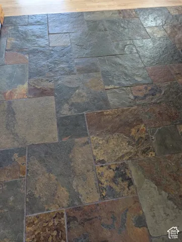 Very nice slate tile flooring in bathroom, kitchen & laundry room!