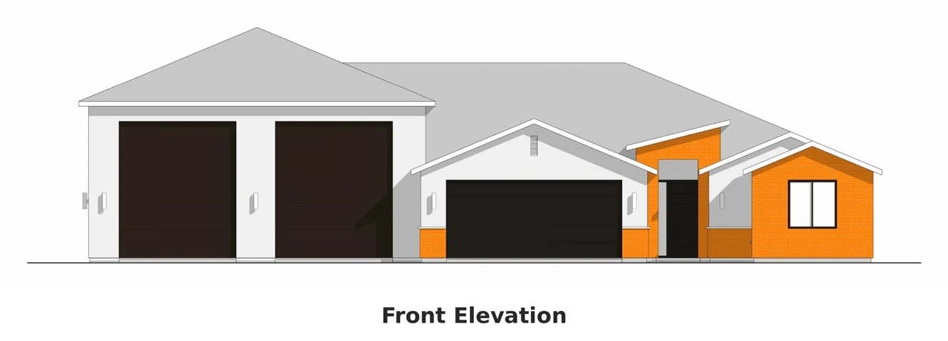 Architectural Drawing. Illustrating the front elevation of the property