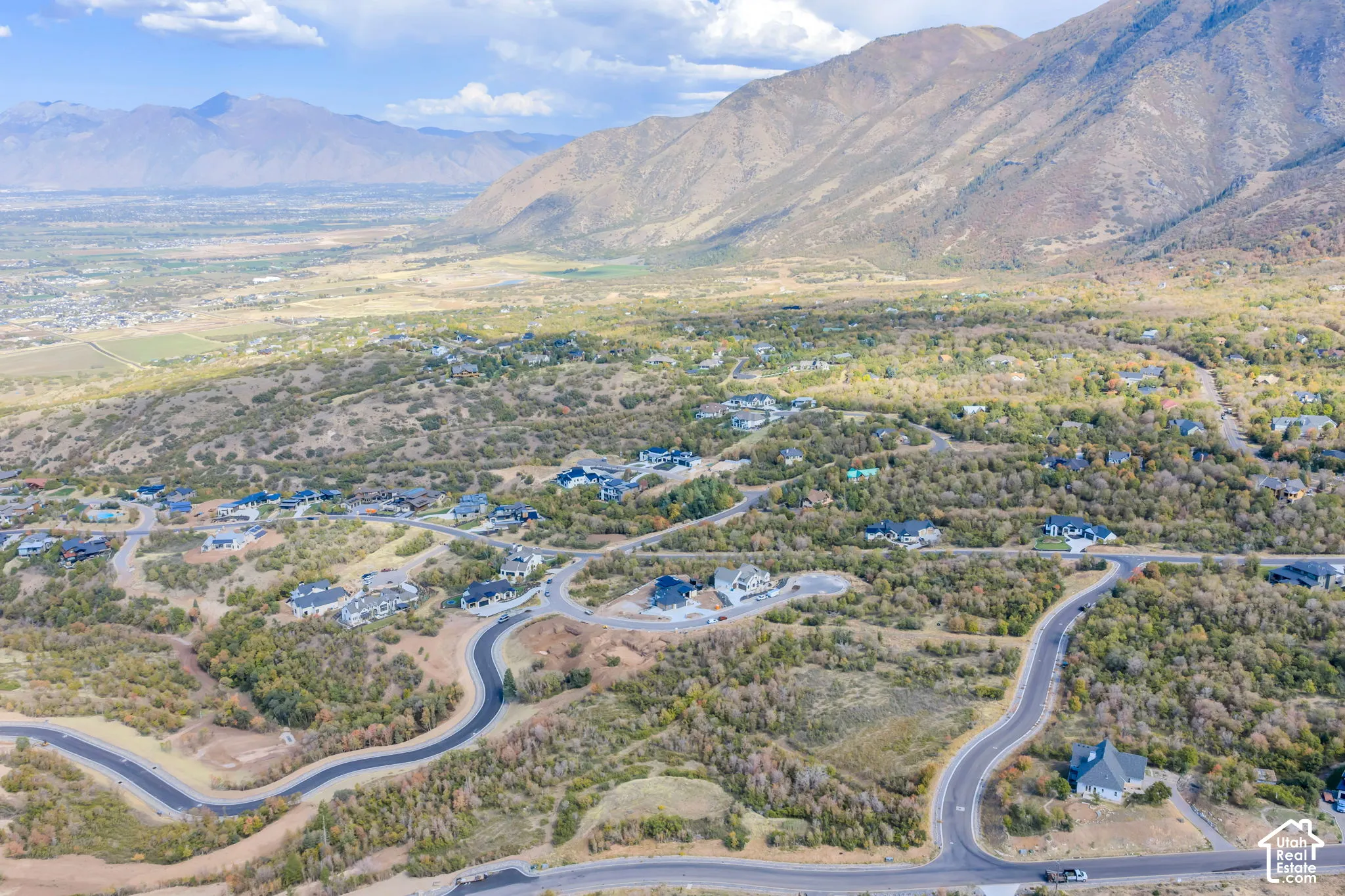 Mountainous terrain with expansive residential development